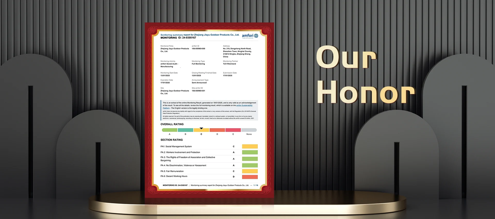 ഷെജിയാങ് ജിയായു do ട്ട്ഡോർ ഉൽപ്പന്നങ്ങൾ CO., LTD.